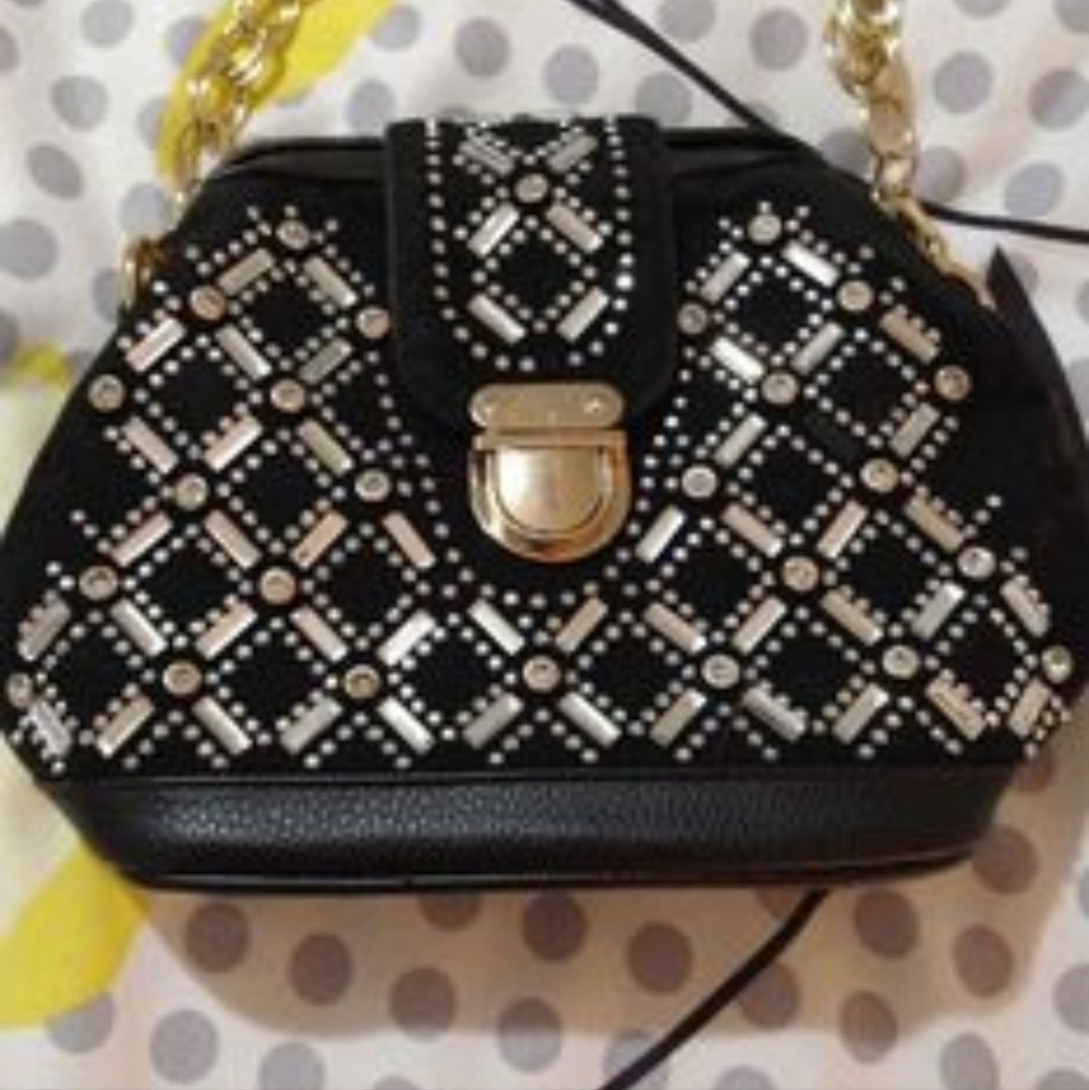 Mirrored black purse